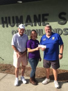 The Sons have donated $2000 to the Humane Society of Highlands County.