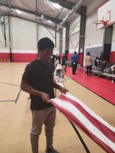 Flag folding at Avon Park Boys & Girls club10